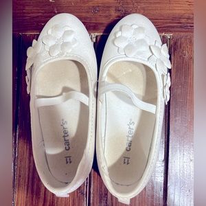 Carters flats. Toddler girls size 11. Flower embellishment